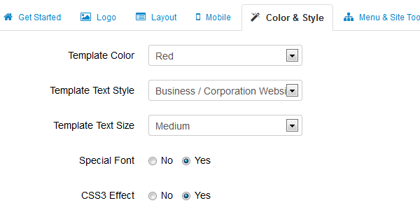 Parameters to control colors & styles